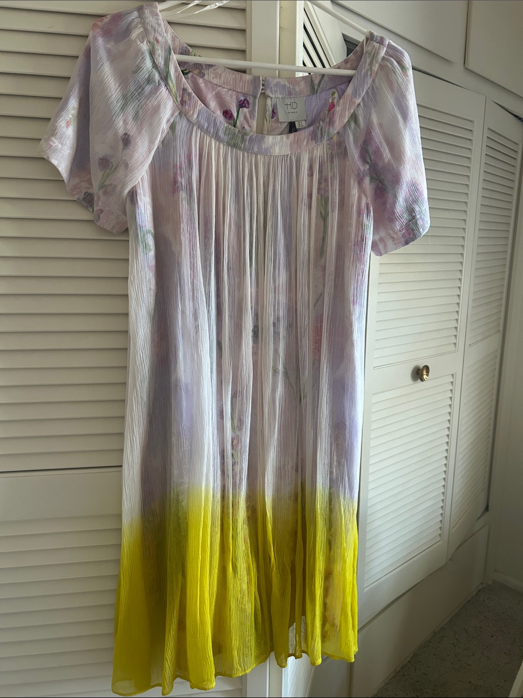 Hd In Paris Lavender Floral Top With Pastel Accents